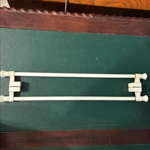 White Adjustable Magnetic Curtain Rods, one pair